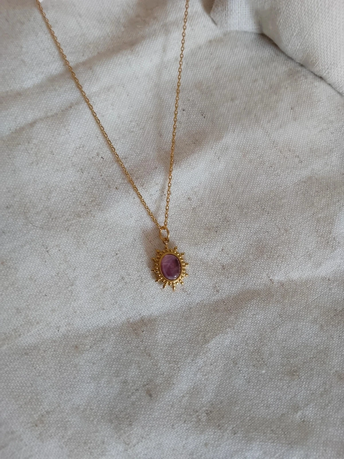 Collar colgante de piedra amatista – photo 2
